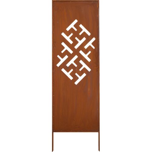 Sichtschutz Metall - 160 cm x 50 cm - Edelrost - Rostoptik Sichtschutz für Garten - Sichtschutzelement - Sichtschutzwand - Gartendekoration Zaun - Rost