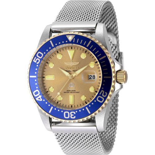 Invicta Pro Diver 48216 Herren uhr - Wasserdicht - Analog - Quarzuhrwerk - Edelstahl mit goldenen zifferblat - 42mm - Mit Extra uhrenarmband