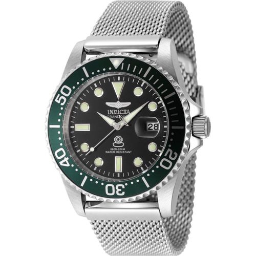 Invicta Pro Diver 48214 Herren uhr - Wasserdicht - Analog - Quarzuhrwerk - Edelstahl mit schwarzen zifferblat - 42mm - Mit Extra uhrenarmband