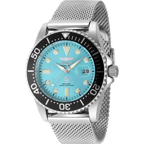 Invicta Pro Diver 48213 Herren uhr - Wasserdicht - Analog - Quarzuhrwerk - Edelstahl mit blauen zifferblat - 42mm - Mit Extra uhrenarmband