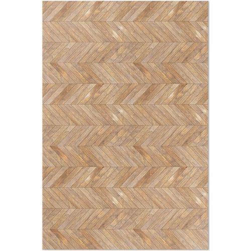 Fischgrätparkett im Vintage-Stil – Vinylteppich – 150x225 cm – Indoor Teppich – Flur – Pflegeleicht – Modern