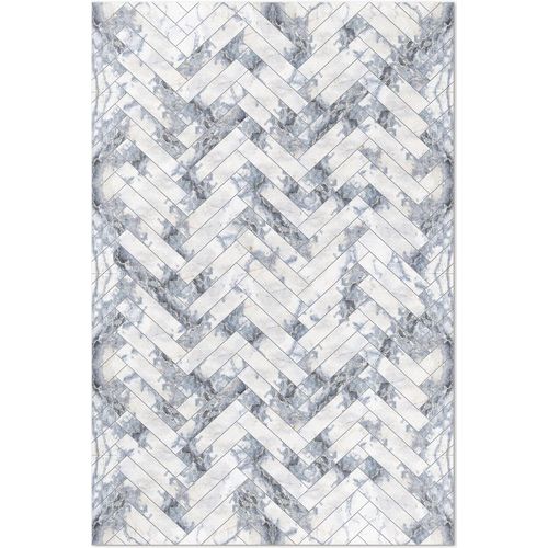 Helles Fischgrätenparkett – Vinylteppich – 150x225 cm – Indoor Teppich – Flur – Pflegeleicht – Modern