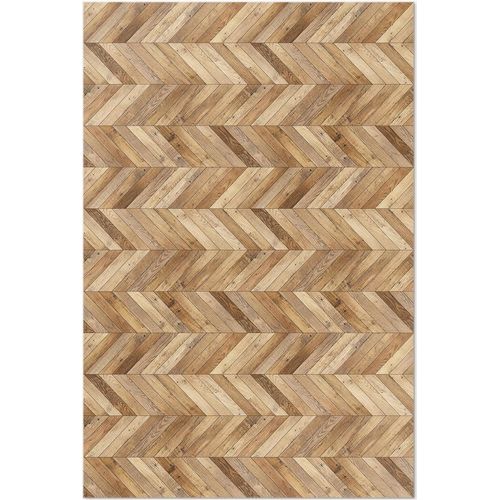Modisches Holz-Fischgrätenparkett – Vinylteppich – 150x225 cm – Indoor Teppich – Flur – Pflegeleicht – Modern