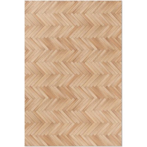 Schönes Fischgrätenparkett aus Holz – Vinylteppich – 120x180 cm – Indoor Teppich – Flur – Pflegeleicht – Modern
