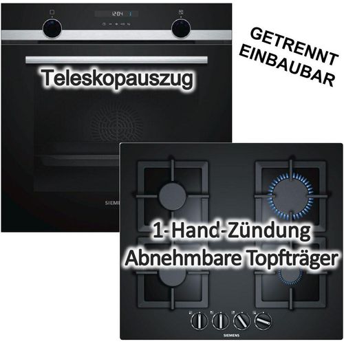 Herdset Siemens Backofen EcoClean + Gas-Kochfeld 1-Hand-Zündung autark 60 cm