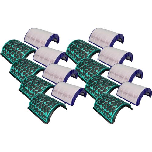 vhbw 8-teiliges Filter-Set kompatibel mit Dyson Purifier Cool TP11, Purifier Cool TP12 Luftreiniger - HEPA-Filter, Aktivkohlefilter