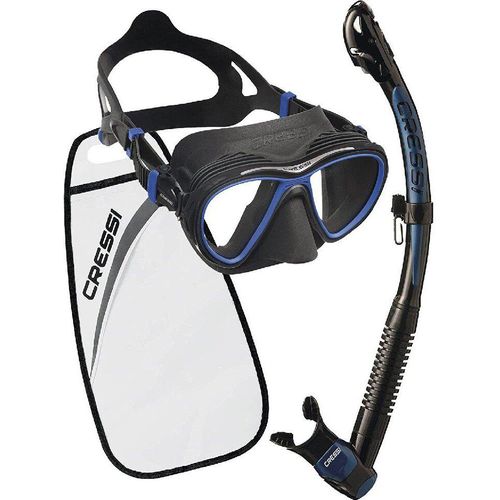 Cressi Quantum Itaca Ultra Dry Schnorchelset Schwarz Schwarz One Size