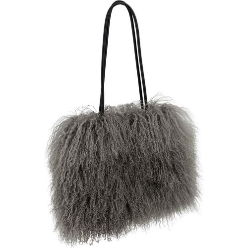 Lammfell Tibet Handtasche Grau -