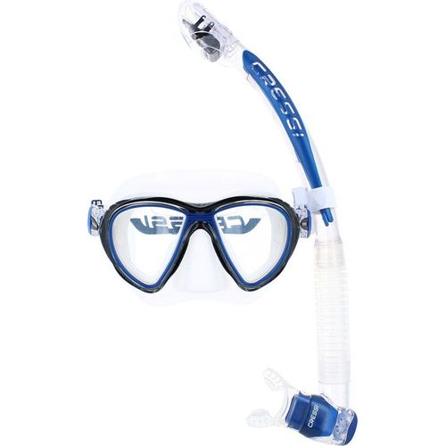 Cressi Quantum Itaca Ultra Dry Schnorchelset Durchsichtig,Blau Durchsichtig,Blau One Size