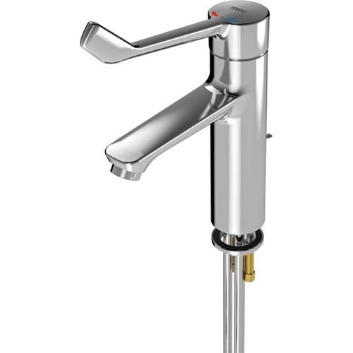 Thermostat-Einhebel-Standbatterie mit Zugstange mit Rohr oder Schlauch (Verschraubung), Sanitärbereich, Variante:mit Anschlussrohren
