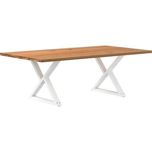 Möbel 2025 Esstisch Hellbraun 220x120x74 cm Massivholz Eiche Rechteckig Küchentisch Esszimmertisch DE3005864