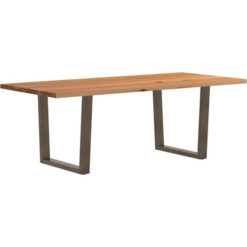 Möbel 2025 Esstisch mit Baumkanten 220x100x74 cm Massivholz Eiche Küchentisch Esszimmertisch DE3760973
