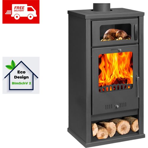 Kaminofen Holzofen mit Backofen BALKAN ENERGY Troy 7.8kW EEK A+