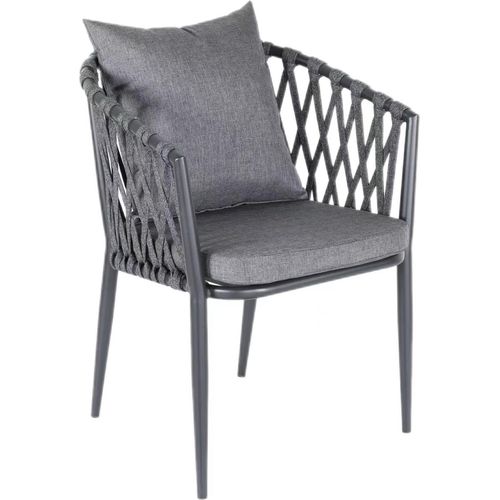 Terrassenstuhl Dione | Anthrazit Geflecht | Gastro Outdoor Stuhl