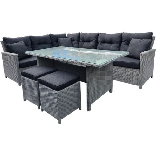 Gartenmöbel Lounge Set Anero PE grey inkl. Tisch