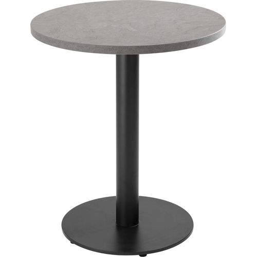 Tisch rund 60 cm schwarzes Bein und graue Betonbeschichtung - Oviala Rivoli