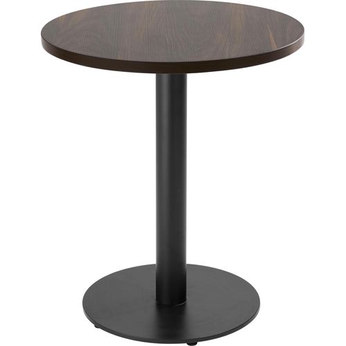 Tisch rund 60 cm schwarzes Bein und dunkle Holzverkleidung - Oviala Rivoli