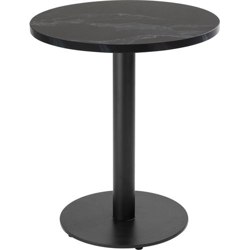 Tisch rund 60 cm schwarzes Bein und schwarze Marmorbeschichtung - Oviala Rivoli