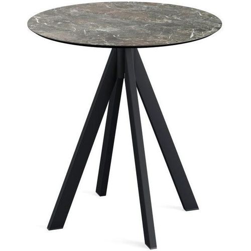 Tisch Infinity Stahl HPL Schwarz 70 x 70 x 73,2 cm Galaxy Marble