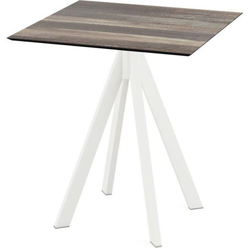 Tisch Infinity Stahl HPL Weiß 70 x 70 x 73,2 cm Tropical Wood.
