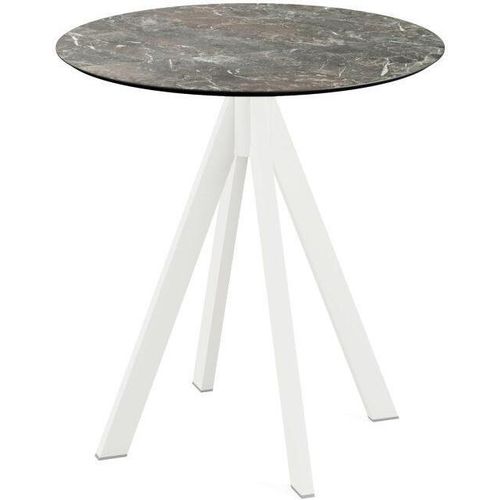 Tisch Infinity Stahl HPL Weiß 70 x 70 x 73,2 cm Galaxy Marble