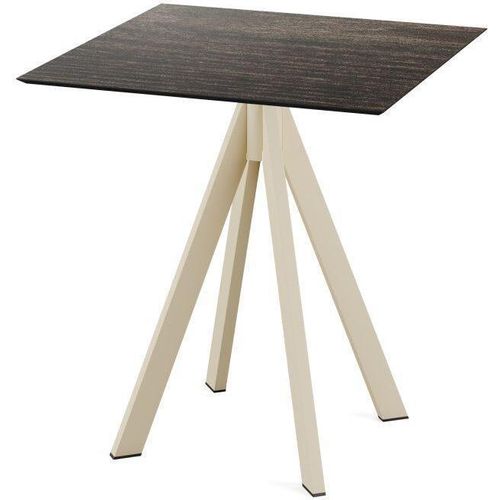 Tisch Infinity Stahl HPL Beige 70 x 70 x 73,2 cm Riverwashed.
