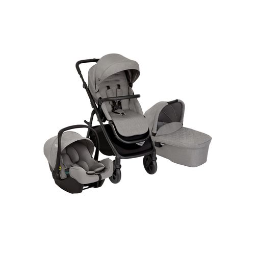 Graco Near2Me™ DLX 3in1 Kinderwagen-Set, inkl. Babywanne (0-9 kg) und Babyschale (40-75 cm), bis 22 kg, rückwärts, vorwärts, kompakt gefaltet, inkl. Adapter und Regenverdeck, grau, Ash