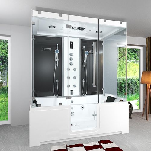 Kombination Badewanne Dusche K88-SW-TH-B-EA Duschtempel 180x100 cm OHNE Zusatzoption