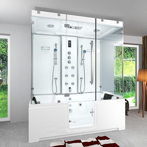 Kombination Badewanne Dusche K88-WS-TH-B-EA Duschtempel 180x100 cm OHNE Zusatzoption