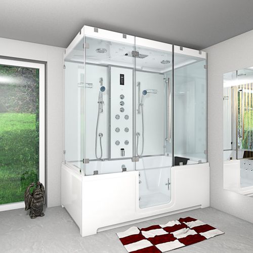 Kombination Badewanne Dusche K88-WS-TH-C-EA Duschtempel 180x100 cm OHNE Zusatzoption