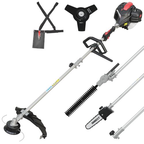 ONBEST MT1452 Multitool Benzin | 4in1 | bis 4,5m | 52cm³ | 1,9 PS | 10000 U/min | Freischneider | Heckenschere | Hochentaster | Rasentrimmer