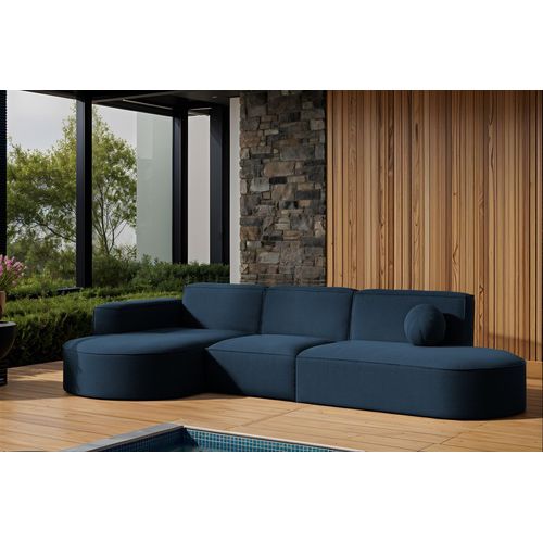 Garten Ecksofa SUNDAY in wetterfester Stoff ART-N Dunkelblau Ottomane Links