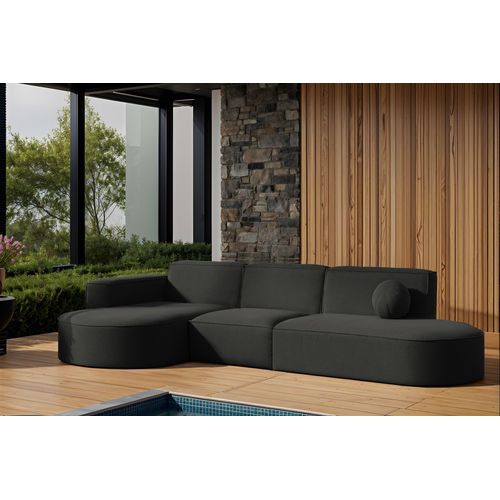 Garten Ecksofa SUNDAY in wetterfester Stoff ART-N Anthrazit Ottomane Links