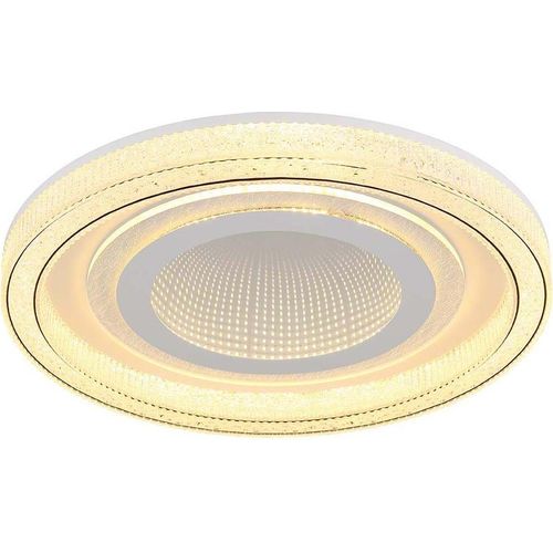 LED Deckenleuchte, Metall, verspiegelt weiß, D 48 cm