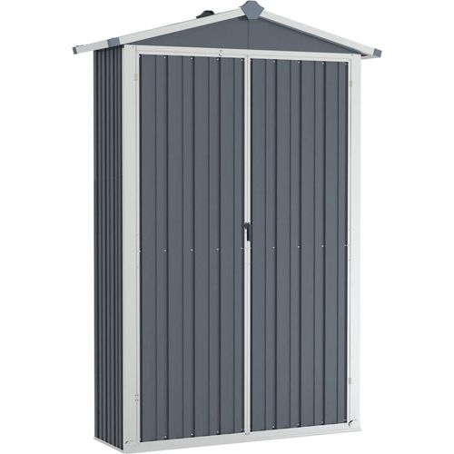 Gerätehaus Grau 116x45x175 cm Verzinkter Stahl