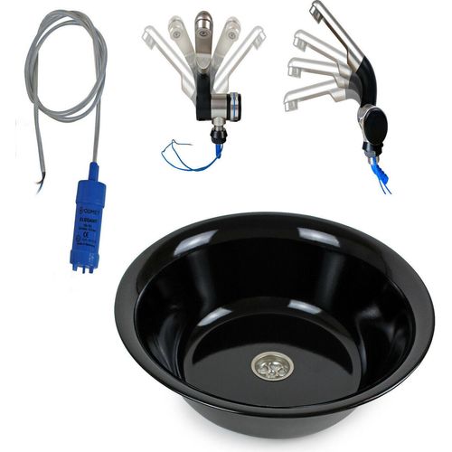 Edelstahl Spülbecken Spüle Waschbecken Camping 32cm Ø Dunkel Wohnmobil Camper ++