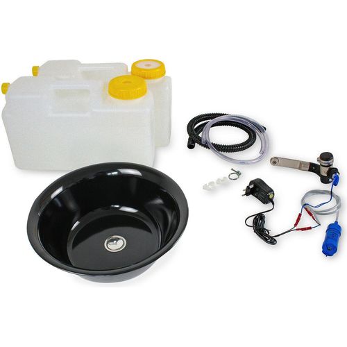 230V Miniküche Campingküche Bausatz Rundspüle 32cm Dunkel Wohnmobil Waschbecken