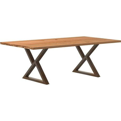 Esstisch Hellbraun 220x120x74 cm Massivholz Eiche Rechteckig, Esstische DesignMöbel Neu