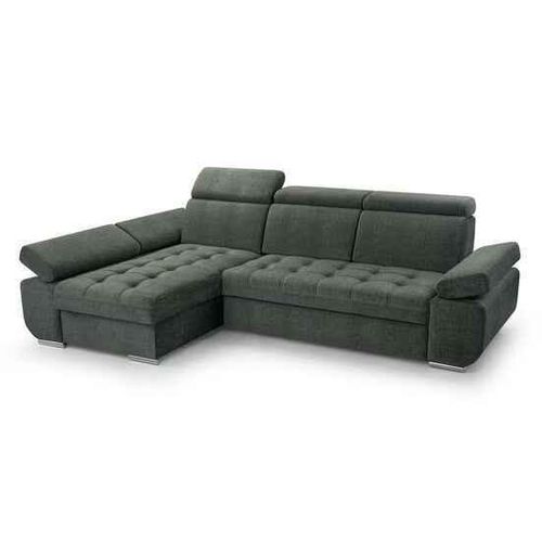 BEAUTYSOFA Ecksofa mit Schlaffunktion BIANCA, Ottomane Links, L-Form, Farbe: Grün (Vogue11)