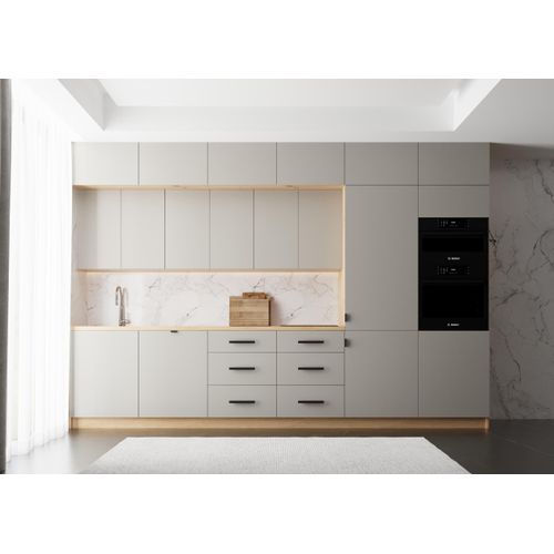 Küchenzeile 360 cm Einbauküche Ohne E-Geräten Eckküche, Langen K72-M360 Beige/Matt