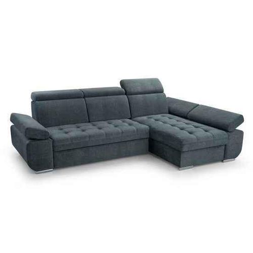 BEAUTYSOFA Ecksofa mit Schlaffunktion BIANCA, Ottomane Rechts, L-Form, Farbe: Blau (Vogue12)