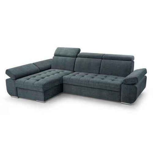 BEAUTYSOFA Ecksofa mit Schlaffunktion BIANCA, Ottomane Links, L-Form, Farbe: Blau (Vogue12)