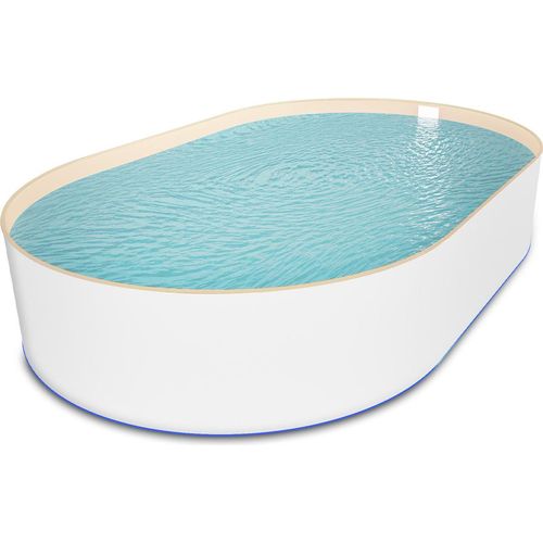 Ovalpool Stahlwandpool weiß Poolfolie sand Poolset oval 320 x 525 x 135 cm als Einzelbecken