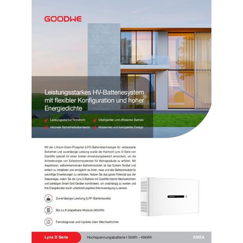 Speichersystem Goodwe Lynx Home D 4x5 kWh Solar Batteriespeicher 0% MwSt. 20 kWh Bodenmontage