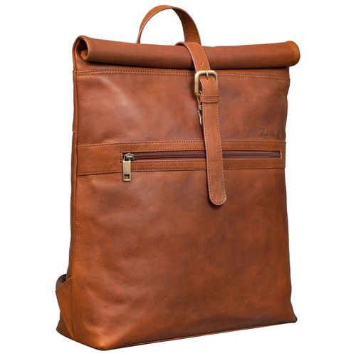 Benthill Rucksack aus Echt-Leder - Kurierrucksack Fahrradrucksack Trekkingrucksack - Damen Herren Beutel - Backpack Leder-Rucksack