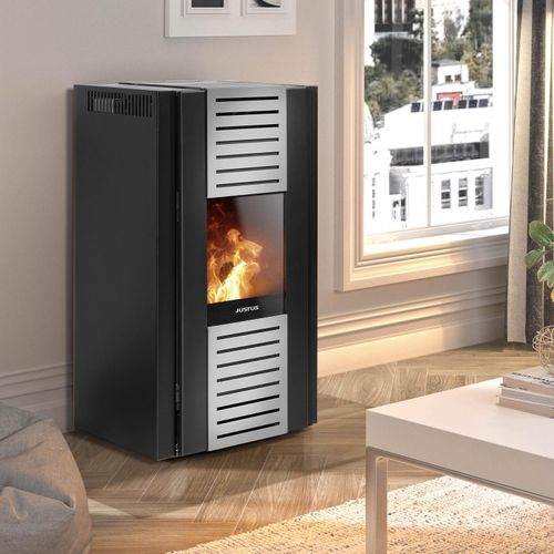 Justus Sirkos 2.0 Pelletofen Stahl Schwarz + 450 kg Pellets gratis