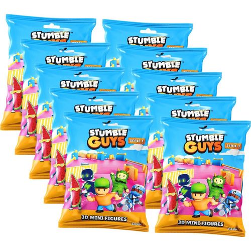Stumble Guys 3D Sammelfiguren Serie 3 - Chrome Crystal Figur - 10 Tüten