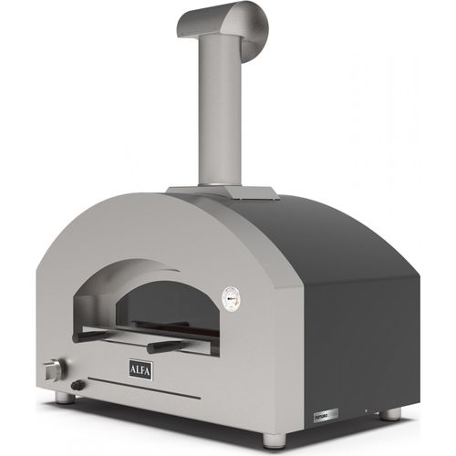 Alfa Forni Gas Pizzaofen FUTURO 2 Pizze Silber-Schwarz FXFT-2P-GSB-DE