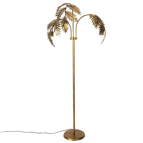 QAZQA - Klassisch I Antik Smarte Stehleuchte I Stehlampe I Standleuchte I Lampe I Leuchte Gold I Messing 193 cm 3-flammig inkl. 3 Wifi P45 - Botanica I Wohnzimmer I Schlafzimmer - Stahl Länglich - LED