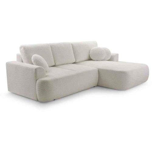BEAUTYSOFA Ecksofa mit Schlaffunktion VENTO, Ottomane Rechts, L-Form, Farbe: Beige (Coral65)